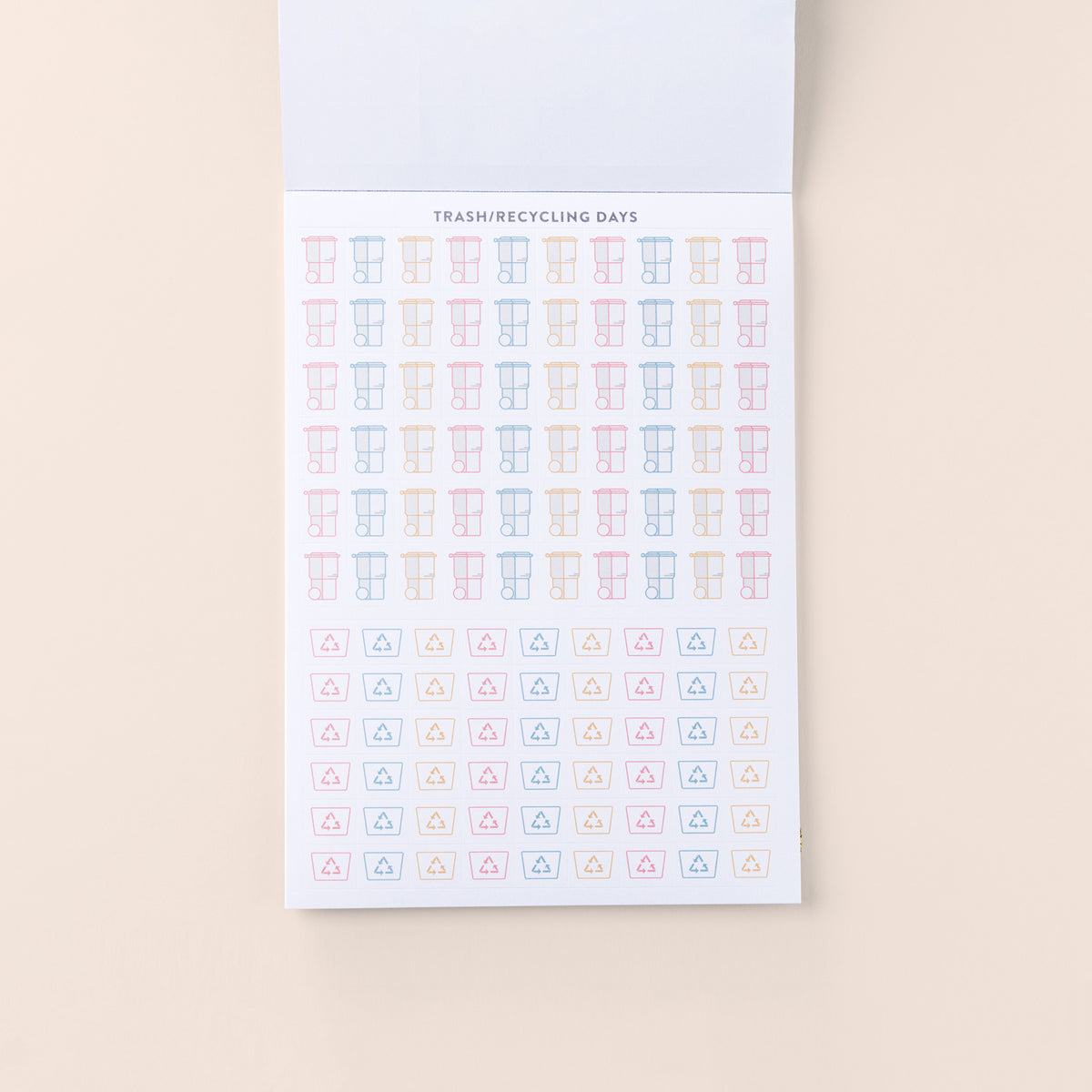 Home Planner Sticker Book Trash/Recycling Days page