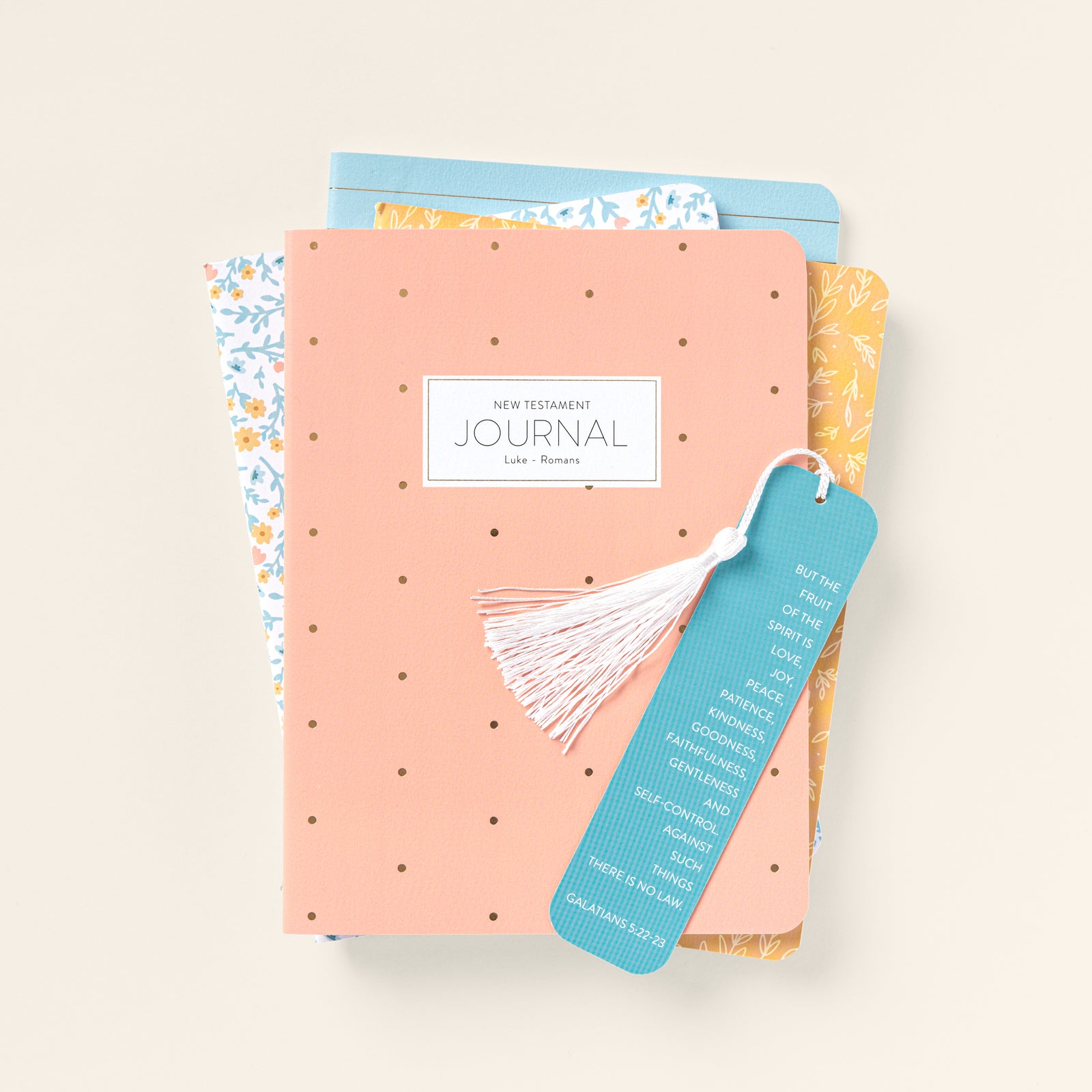 4 pack New Testament bible journals with bookmark