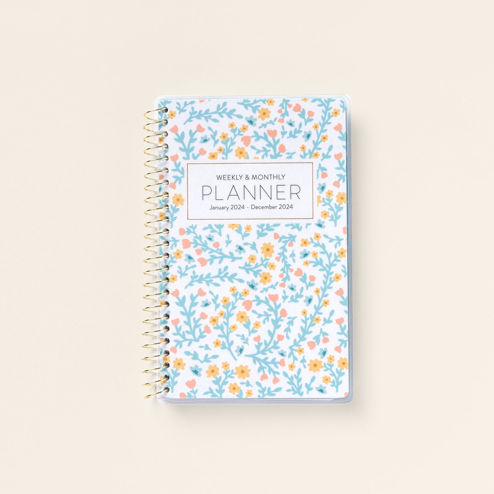 Pocket Calendar available in floral and blue polkadot