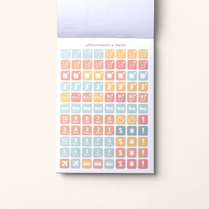 Home Planner Sticker Book Appointments & Travel page