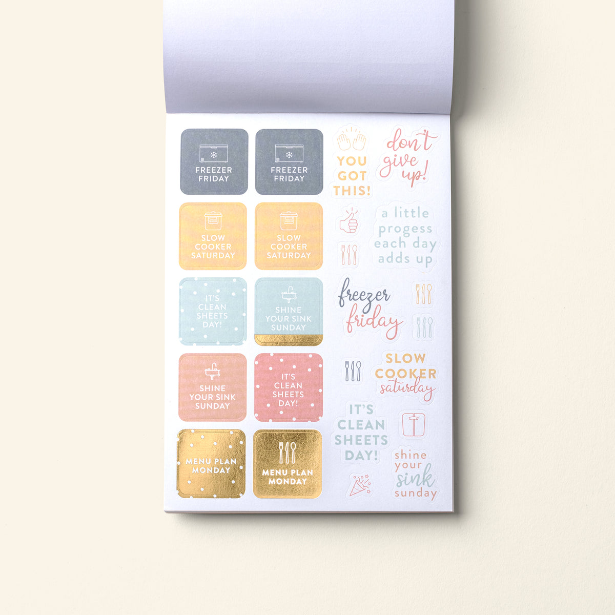 Home Planner Sticker Book pages
