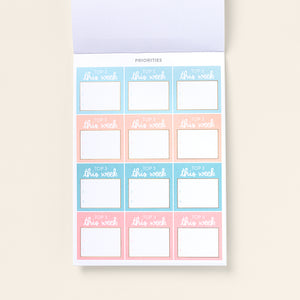 Home Planner Sticker Book Priorities page