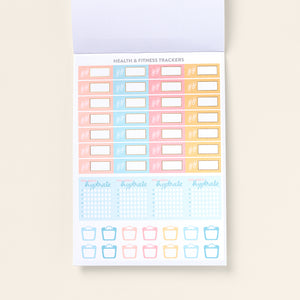 Home Planner Sticker Book Health & Fitness Tracker page