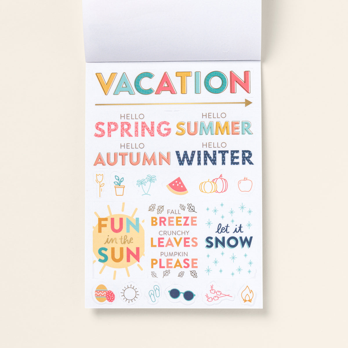 Home Planner Sticker Book Vacation page