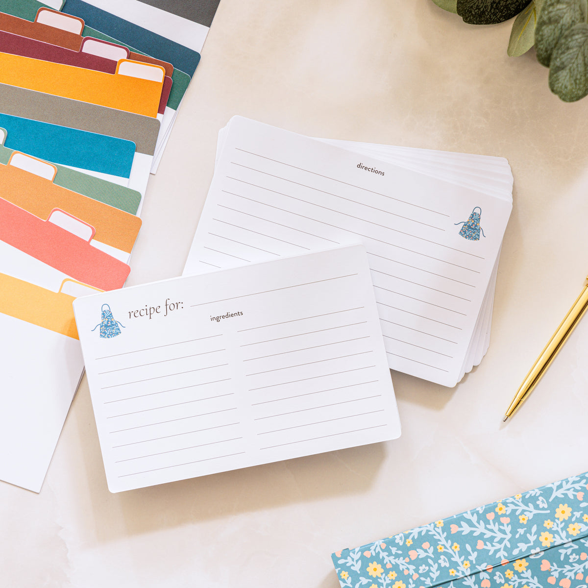 Blank Recipe Card Set