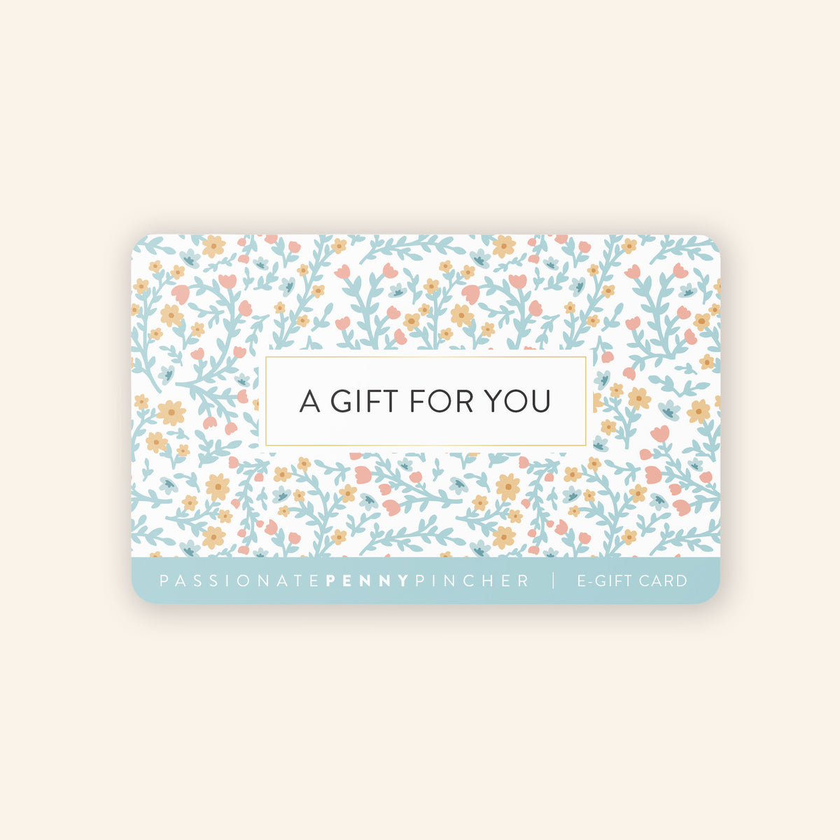 e gift card on cream background