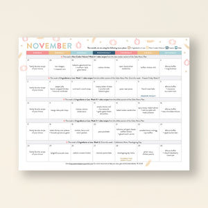 grocery membership november calendar view