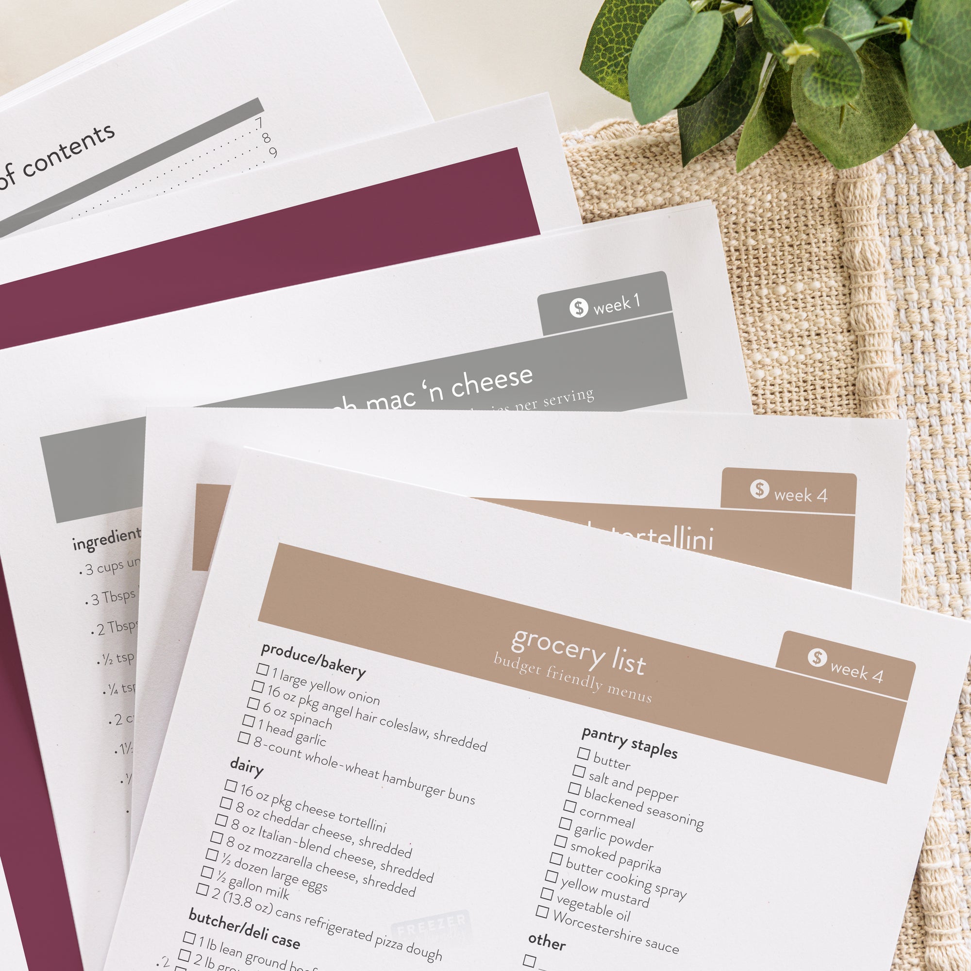 Budget Filemenu Budget Friendly Menu Plans PDF Download - Passionate Penny Pincher