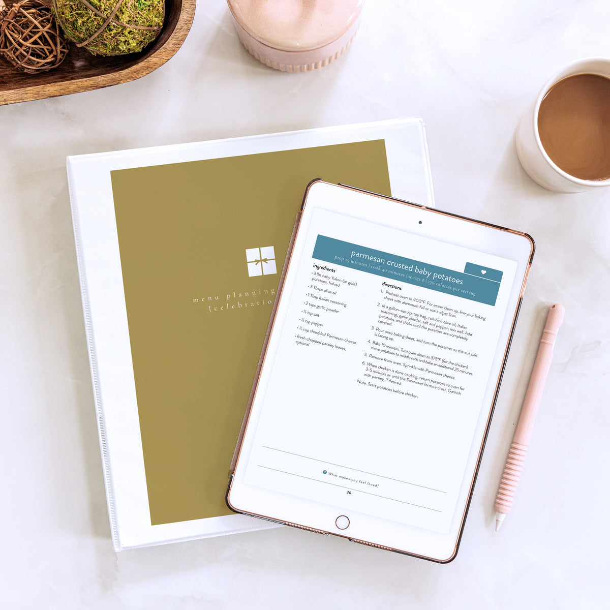 Binder for downloads of the Celebration Series and iPad