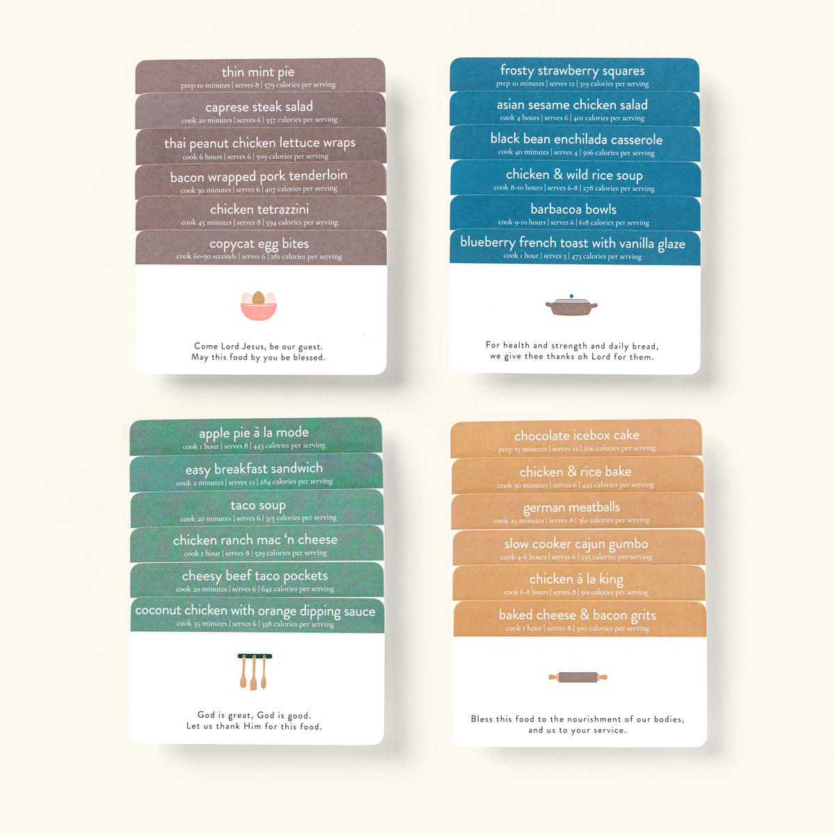 Freezer Expansion Pack recipe cards displayed