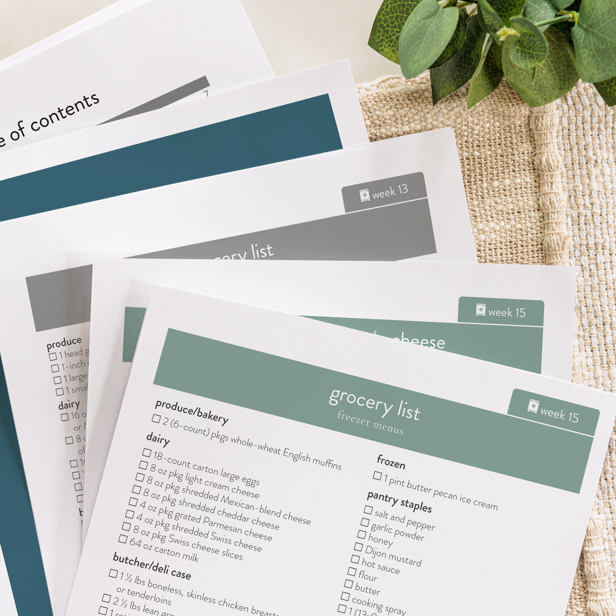 Freezer Expansion Pack downloaded and printed pages