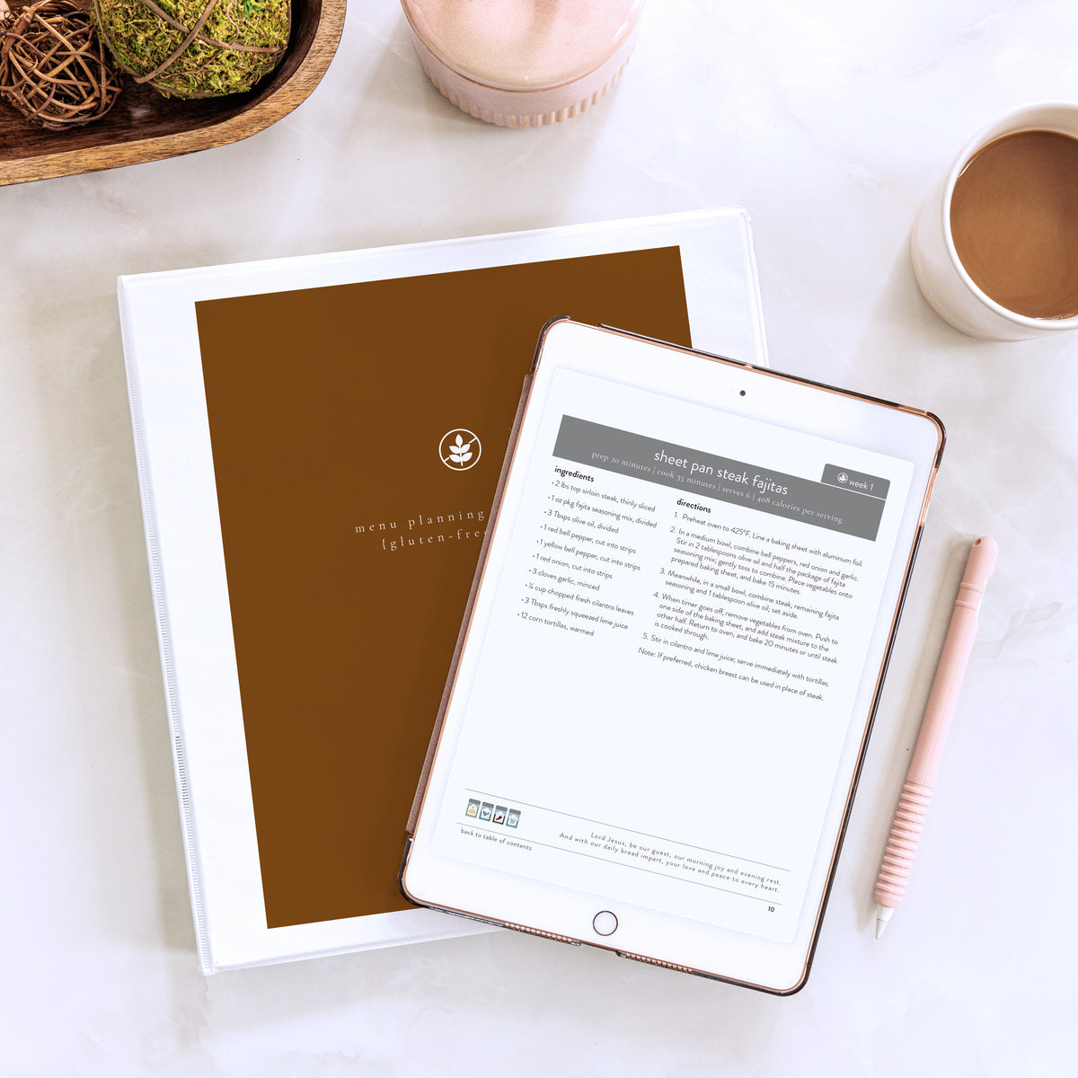 gluten free PDF on counter