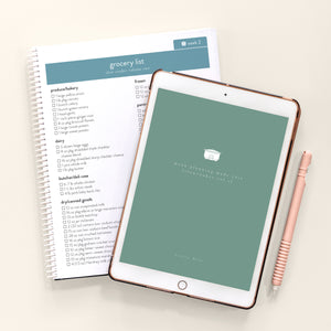 Slow Cooker Vol. 2 Menu Plans downloaded on iPad with printed spiral bound