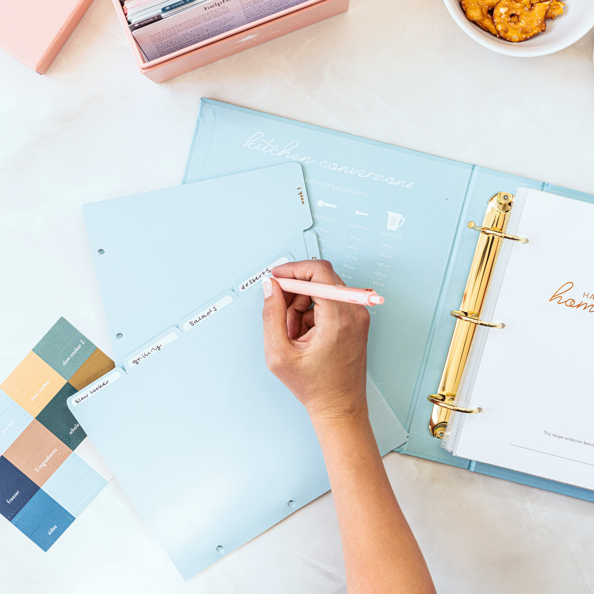 Recipe Card Binder with page dividers