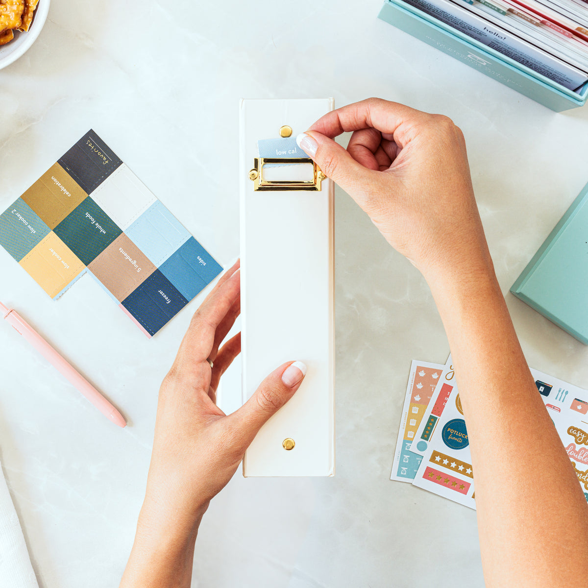 Spine of Recipe Card Binder with label