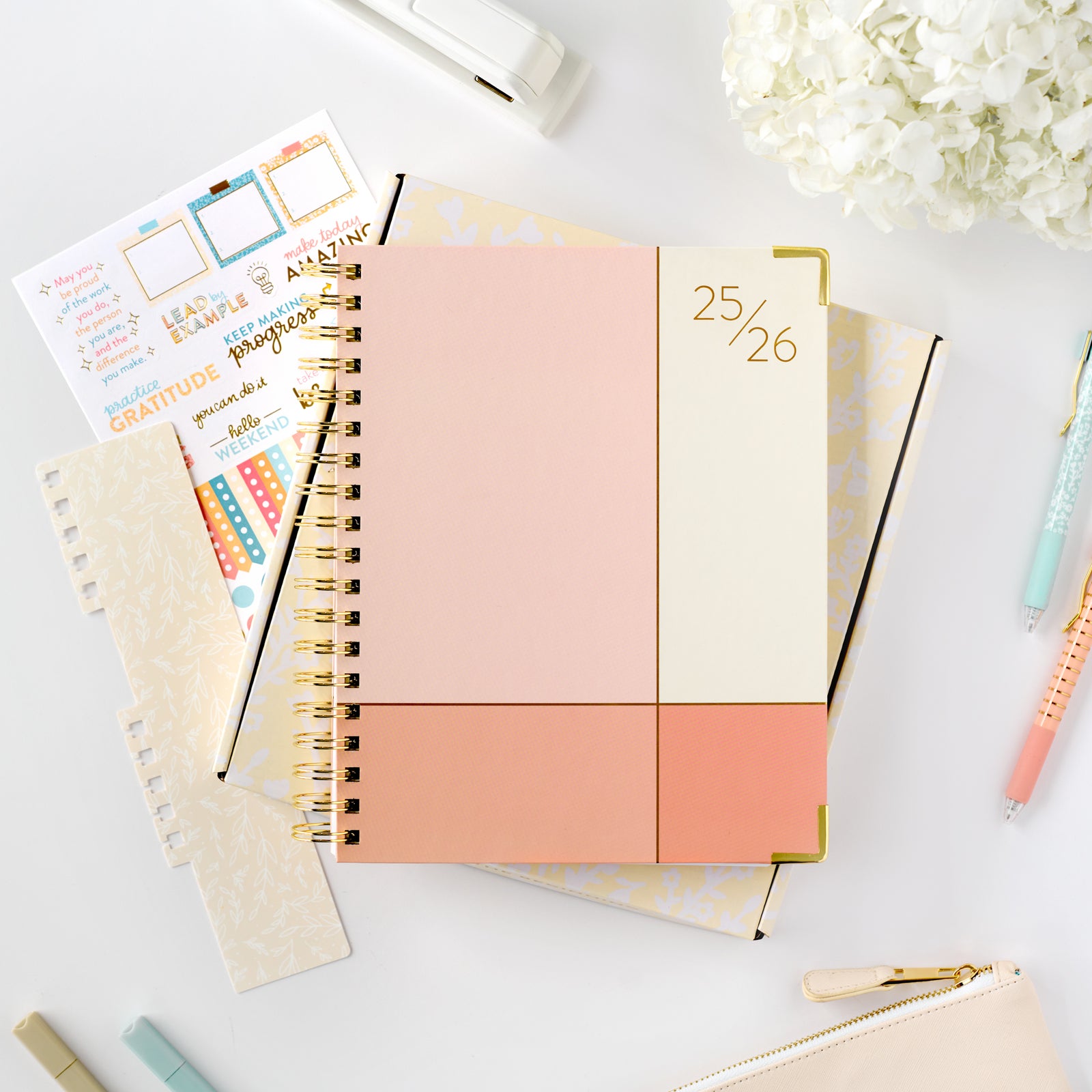 pink work planner front cover