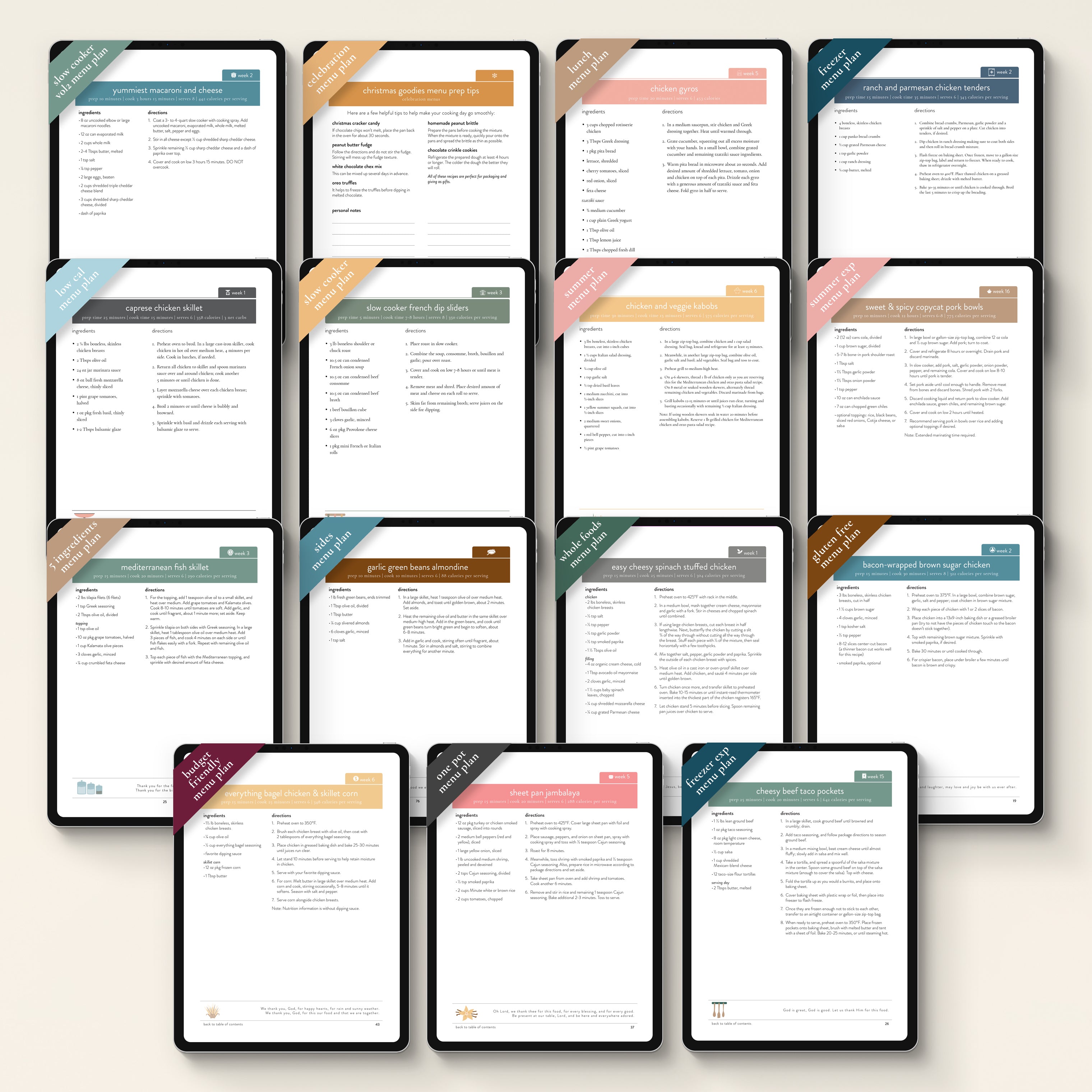 Menus PDF Downloads Bundle