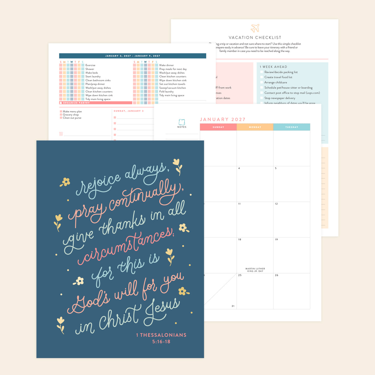 2027 scripture digital home planner papers on cream