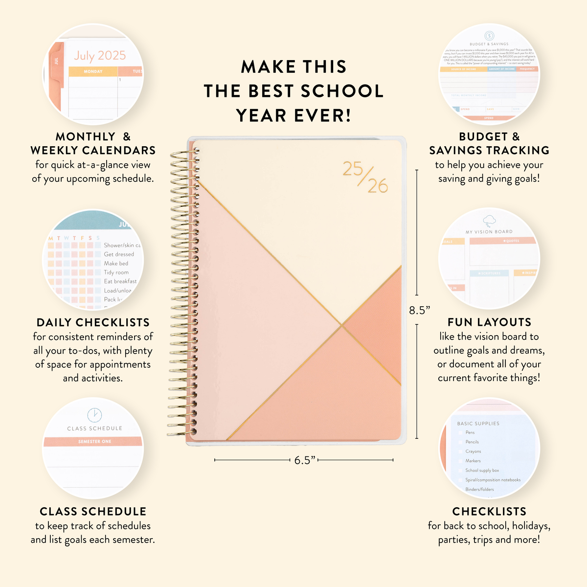 pink student planner benefits