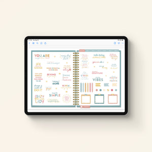 2025 digital home planner gold leaf on screen with stickers