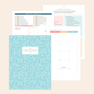 2025 digital home planner blue floral