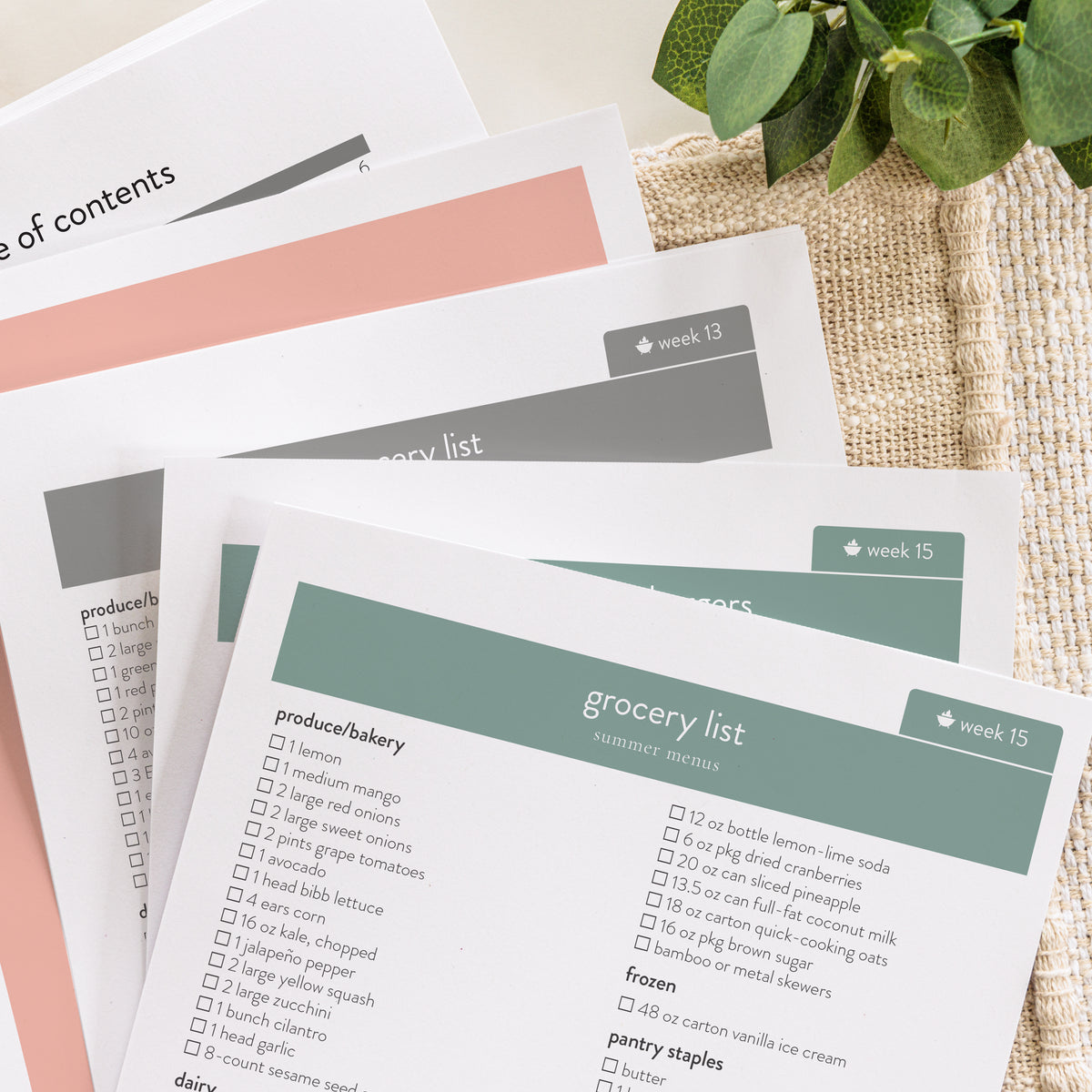 summer expansion menu plan pdfs