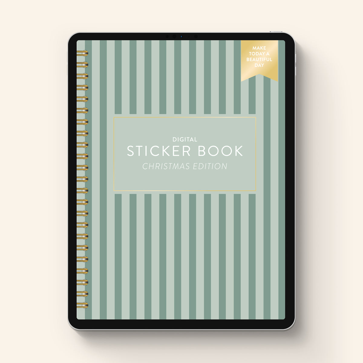 christmas digital sticker book cover on tableta