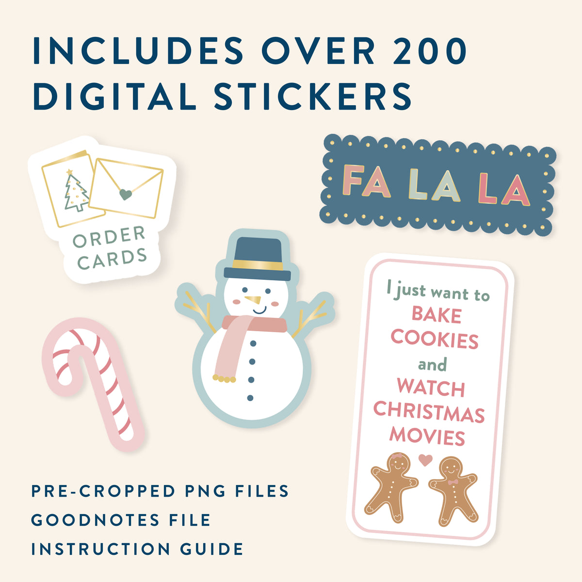 includes over 200 digital christmas stickers