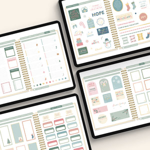 christmas digital stickers in 4 tablets