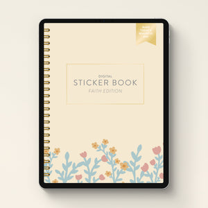 faith digital sticker book on digital screen