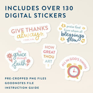 faith digital stickers - 130 stickers