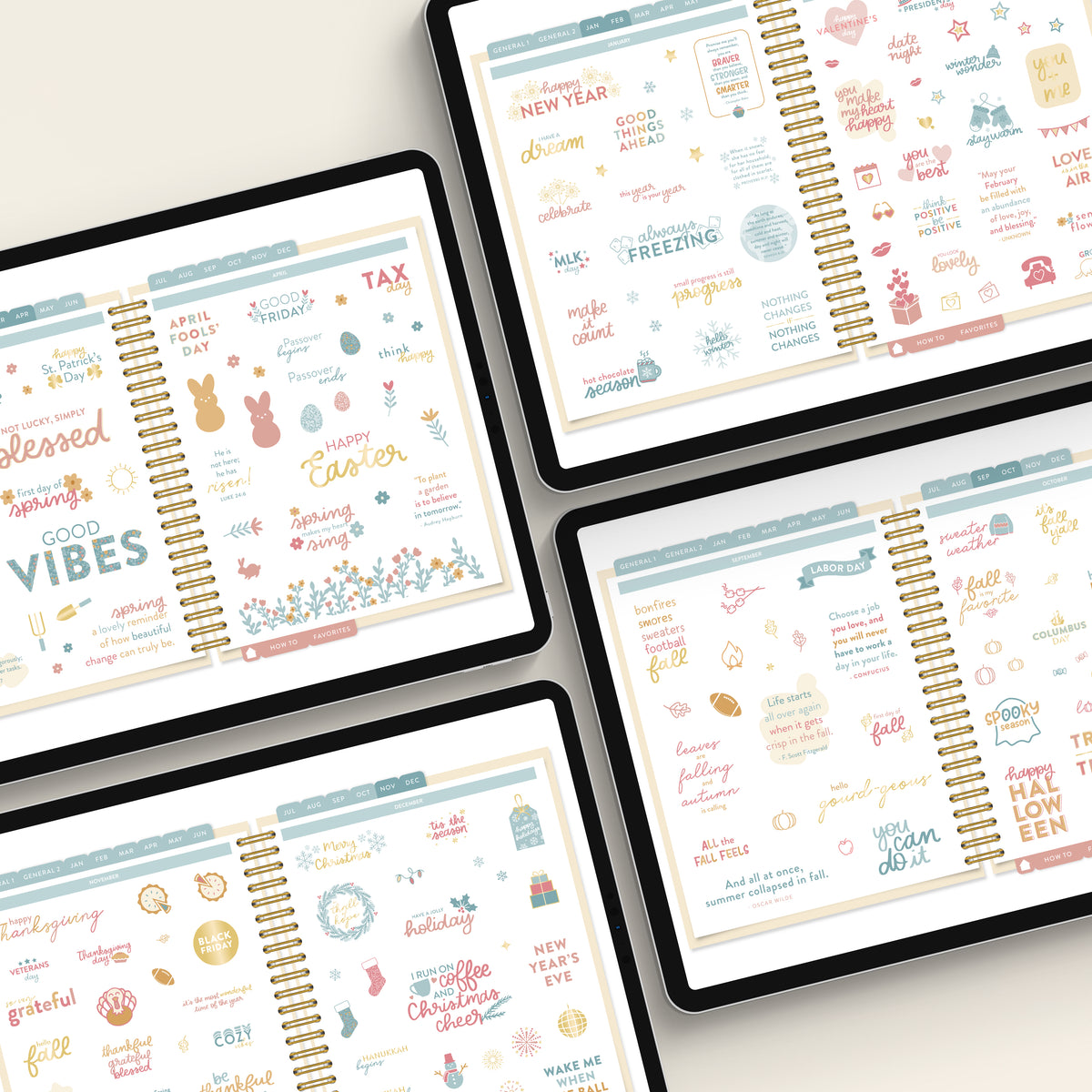 holiday digital sticker book on tablets