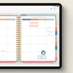 money digital stickers in home planner