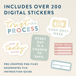 money digital sticker book- over 200 digital stickers
