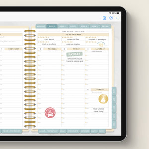 money digital stickers in work planner