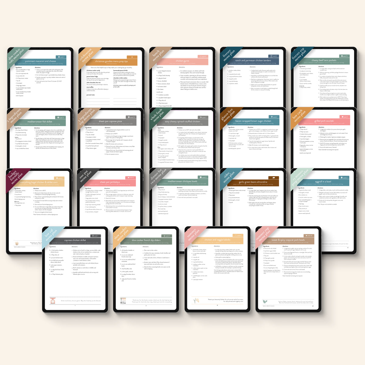 Menus PDF Downloads Bundle