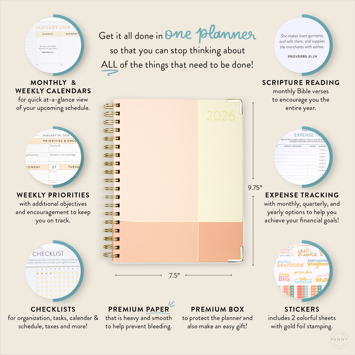 2026 work planner pink block benefits