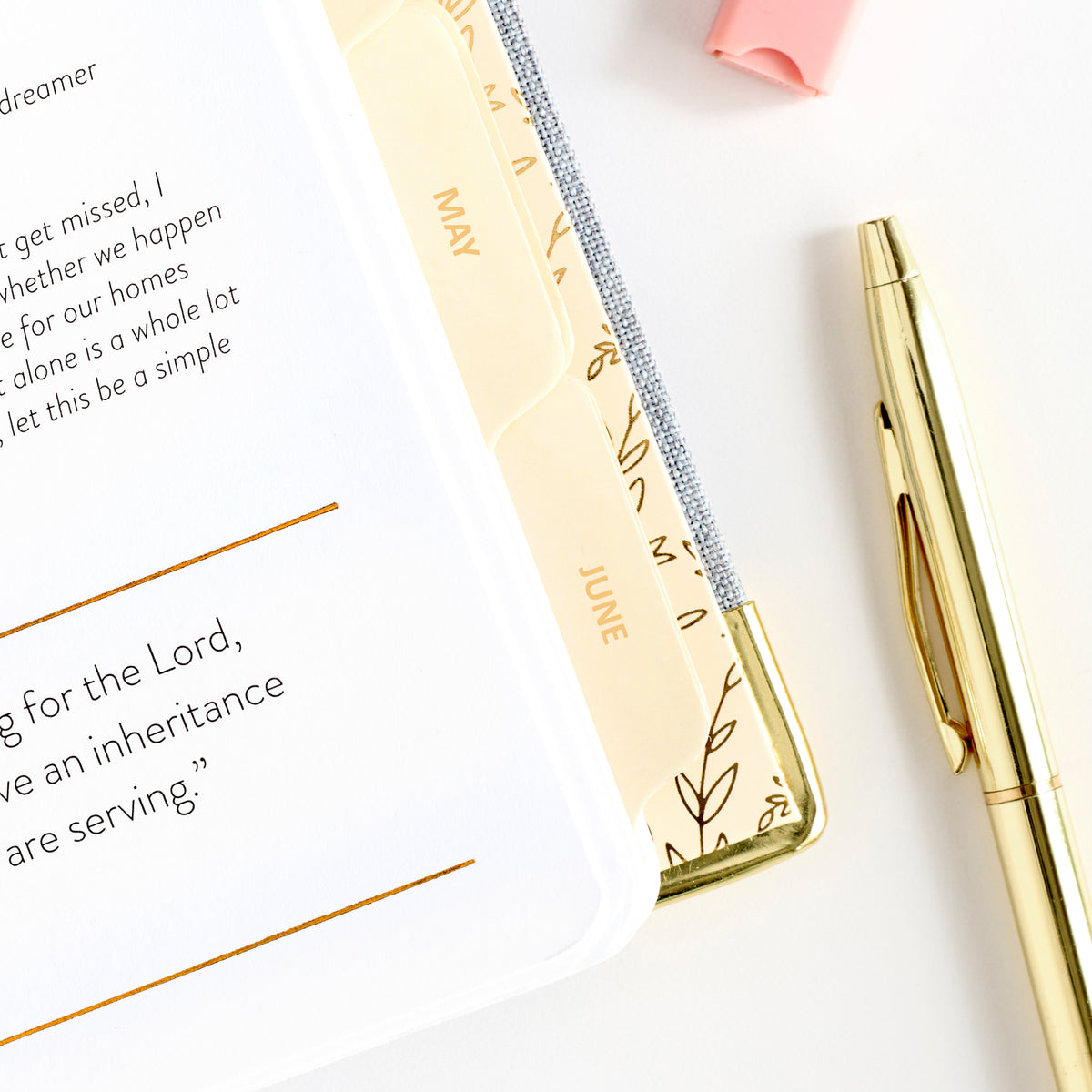 2026 chambray work planner corner close up