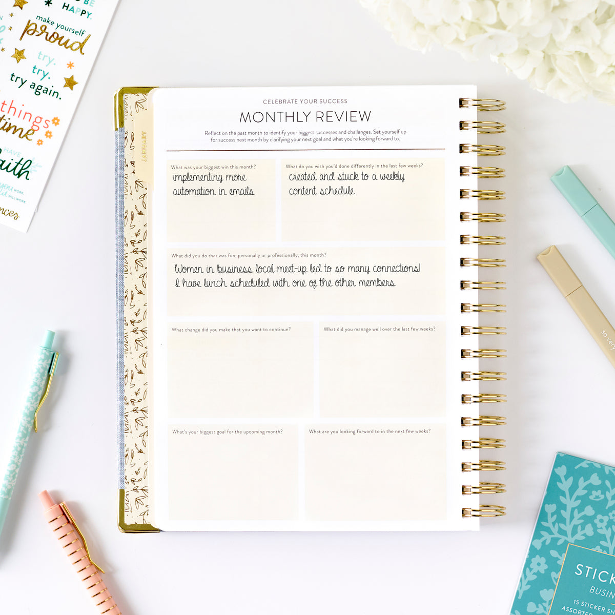2026 chambray work planner monthly review