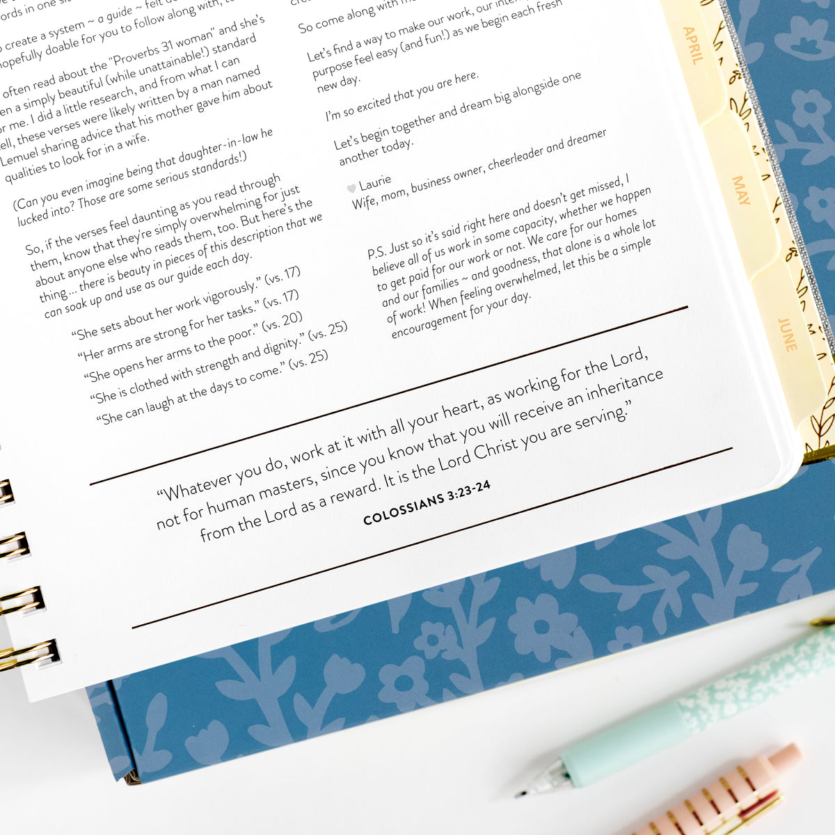 2026 chambray work planner scripture