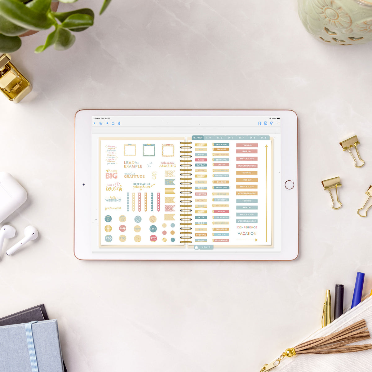 2026 digital work planner stickers