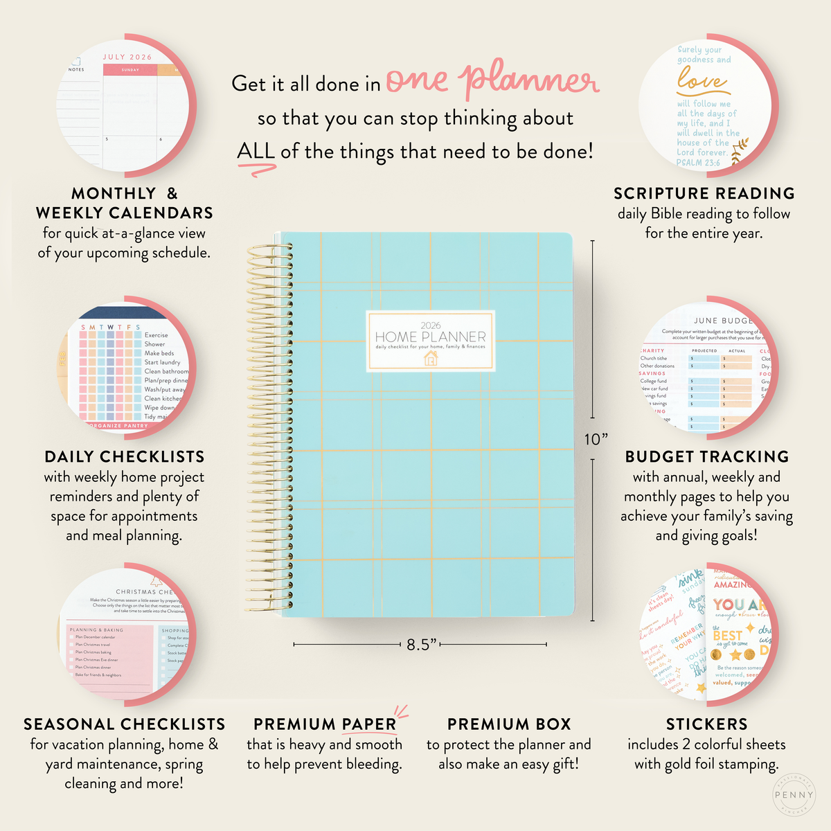 2026 blue plaid home planner benefits 2