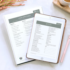 15 minute prep recipes on tablet and in binder
