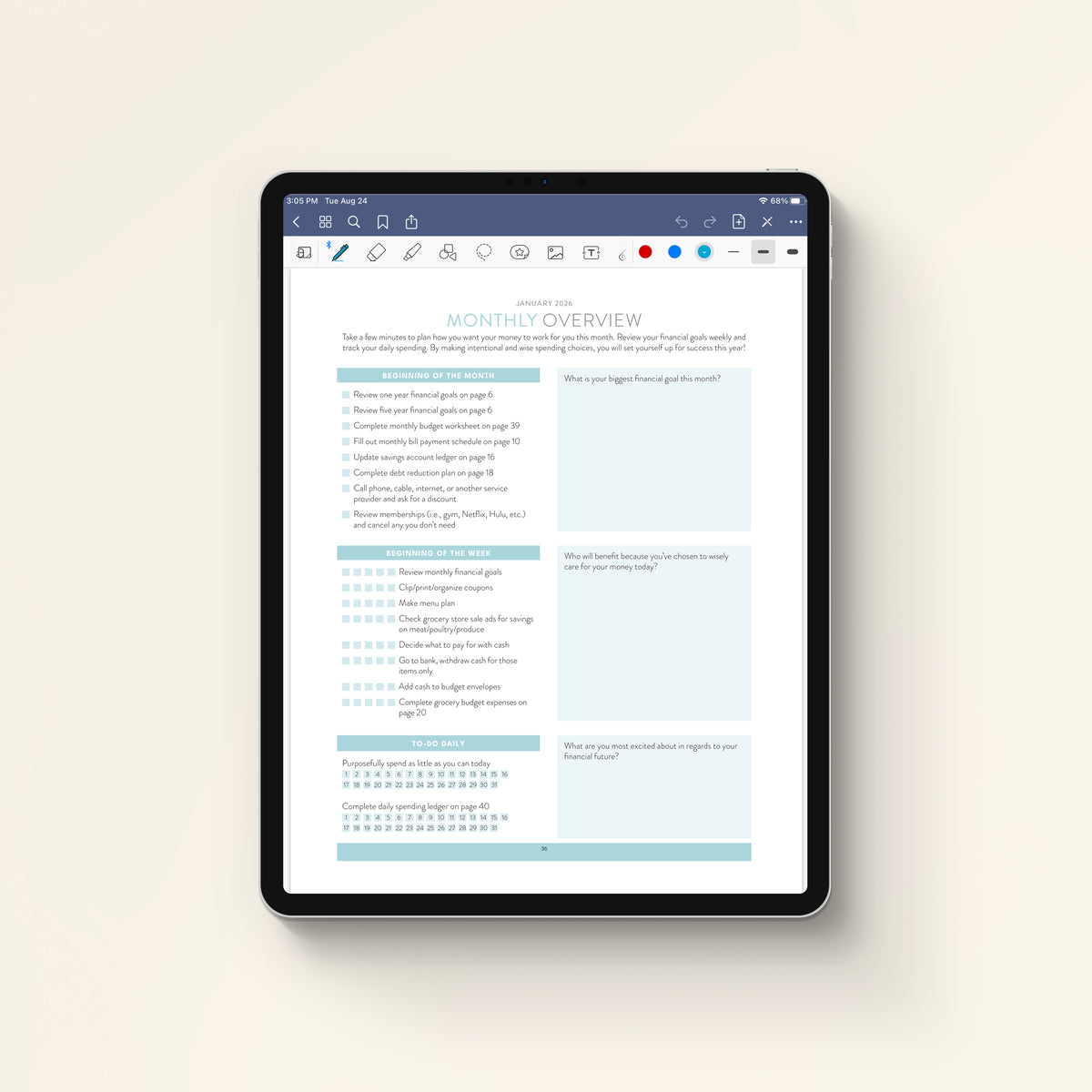 2026 money planner monthly overview 