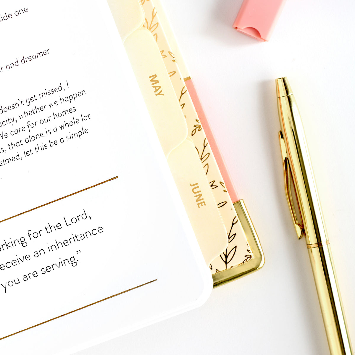 2026 pink work planner corner 