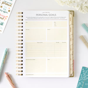 2026 pink work planner personal goals page