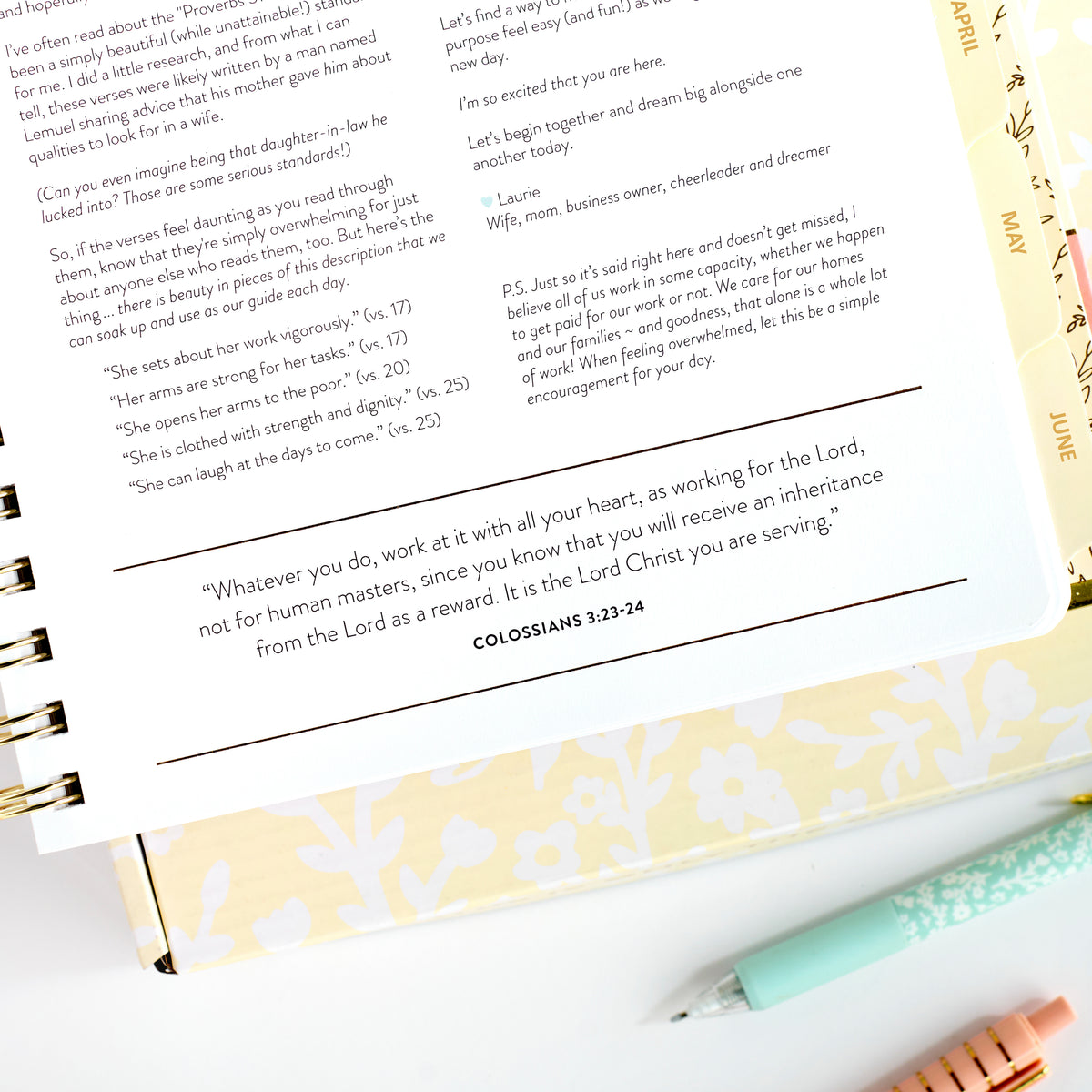 2026 pink work planner scripture 