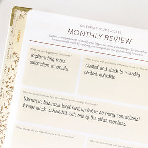 2026 work planner monthly review close up