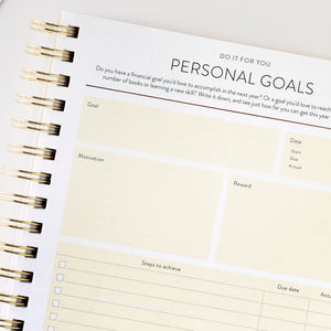 2026 work planner personal goals page close up