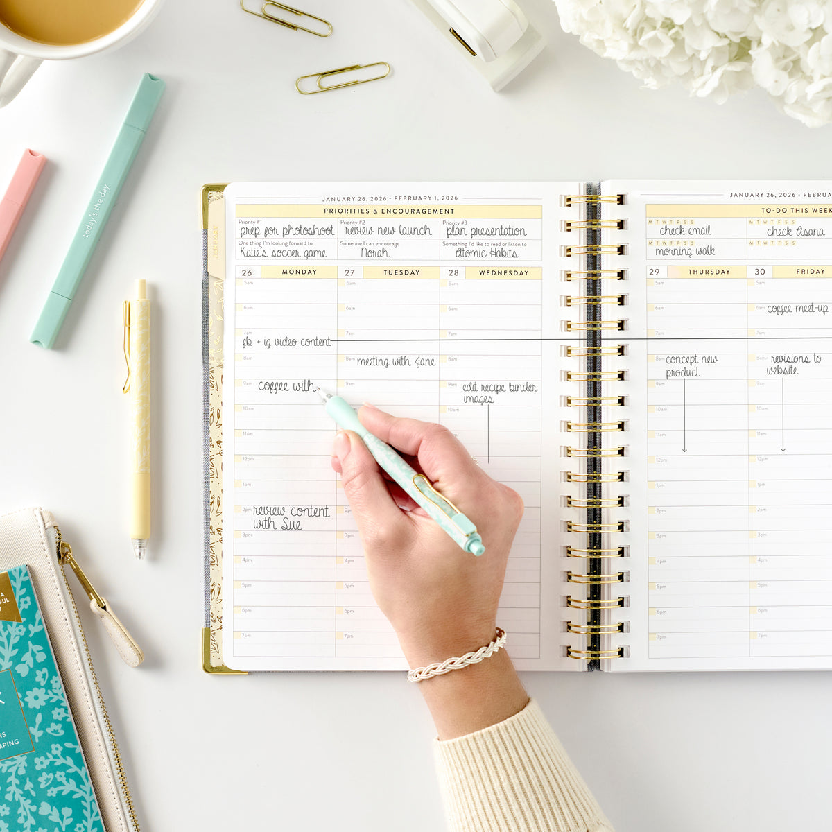 2026 work planner writing in 